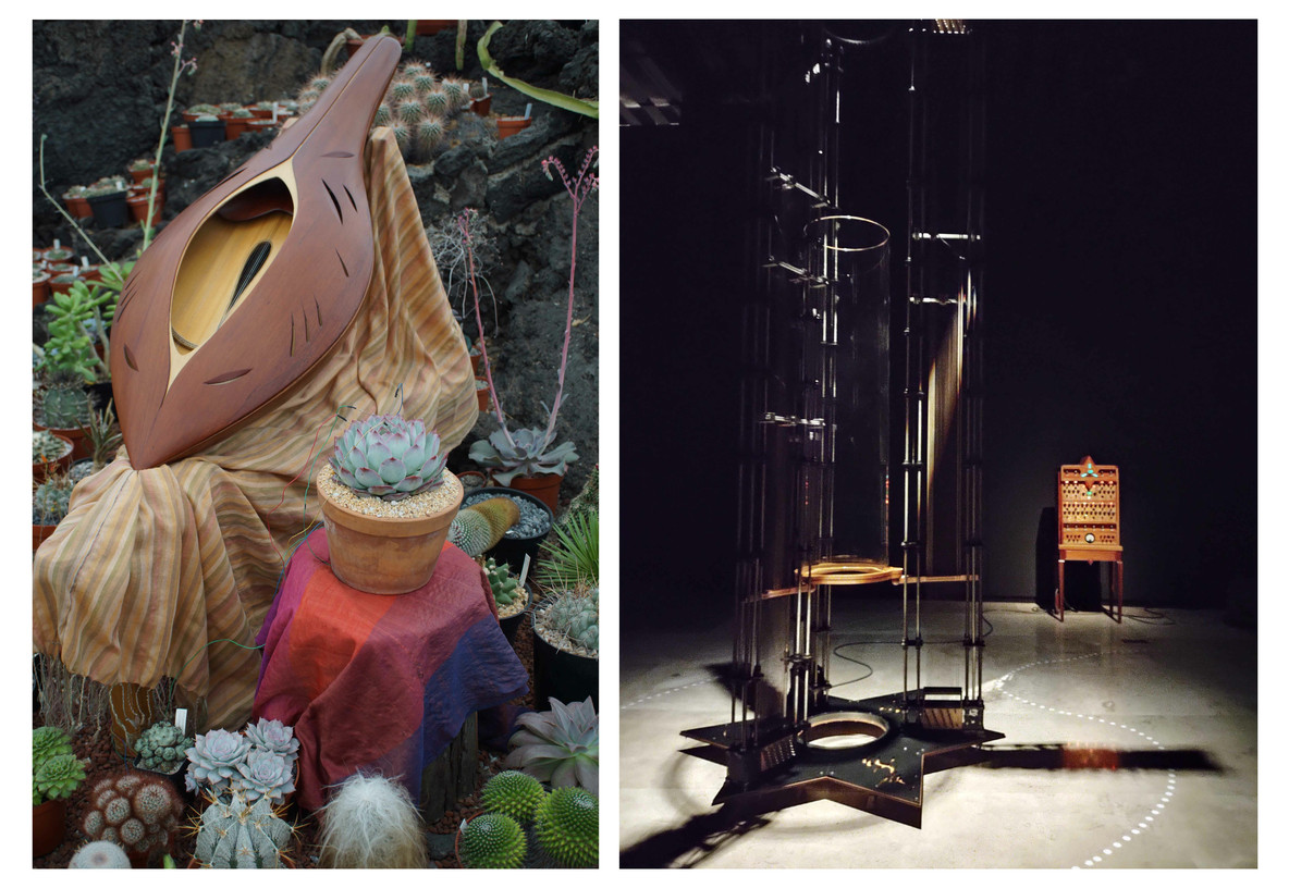 From left: Ariel Guzik. Plasmaht Lute (Plasmaht Laúd). 2004; Cordiox. 2013