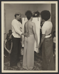 Body Print-In held in conjunction with David Hammons’s exhibition Greasy Bags and Barbeque Bones (1975), Philip Yenawine’s house, New York, May 19, 1975