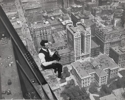 Unidentified photographer. Walter Miller shooting from Woolworth Building. 1912–13. Gelatin silver print, 7 5/8 × 9 9/16&#34; (19.3 × 24.3 cm). Purchase