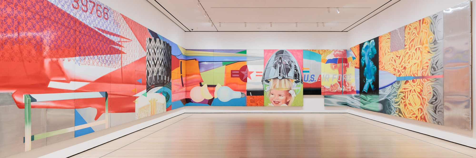 Installation view of the gallery “James Rosenquist&#39;s F-111” in the exhibition &#34;Collection 1940s–1970s,” October 7, 2022 - October 7, 2023. Photographed in October 2022. The Museum of Modern Art New York. Digital Image © 2022 The Museum of Modern Art, New York. Photo by Emile Askey