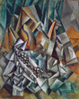 Pablo Picasso. Still Life with Liqueur Bottle. Horta de San Joan, August 1909. Oil on canvas, 32 1/8 x 25 3/4" (81.6 x 65.4 cm). Mrs. Simon Guggenheim Fund. © 2022 Estate of Pablo Picasso / Artists Rights Society (ARS), New York