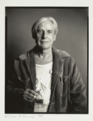 Timothy Greenfield-Sanders. Photograph of Willem de Kooning. 1981. Gelatin Silver Print, 16 x 20&#34; (40.6 x 50.8 cm). Timothy Greenfield-Sanders “Art World” Collection. The Museum of Modern Art Archives, New York