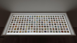 Artwork slides sent to Just Above Midtown. Slideshow and 35mm slides, each 2 x 2" (5.0 x 5.0 cm). Collection Linda Goode Bryant, New York. Installation view of the exhibition Just Above Midtown: Changing Spaces (September 10, 2022–February 18, 2023). Photograph by Emile Askey