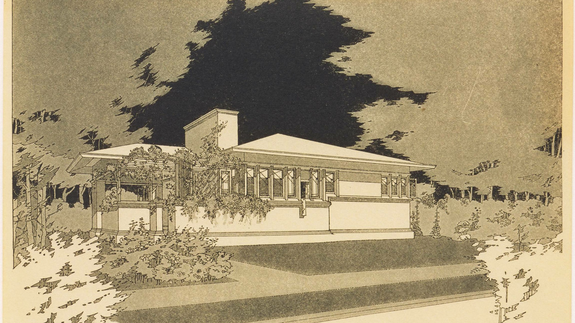 Frank Lloyd Wright. American System-Built Houses for The Richards Company project. 1915–17. Lithograph, 11 × 8 1/2&#34; (27.9 × 21.6 cm). Gift of David Rockefeller, Jr. Fund, Ira Howard Levy Fund, and Jeffrey P. Klein Purchase Fund. © 2022 Frank Lloyd Wright Foundation/Artists Rights Society (ARS), New York