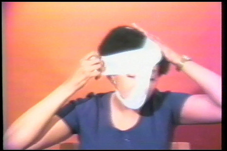 Howardena Pindell. Free, White and 21. 1980. Standard-definition video (color, sound). Gift of Jerry I. Speyer and Katherine G. Farley, Anna Marie and Robert F. Shapiro, and Marie-Josée and Henry R. Kravis. © 2022 Howardena Pindell. Courtesy of the artist and The Kitchen, New York