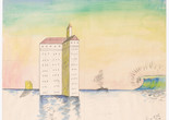 H. C. Westermann. Villa Riviera. 1968. Watercolor and ink on paper, 18 3/4 × 21 3/4&#34; (47.6 × 55.2 cm). From the collection of Laura-Lee and Robert Woods