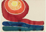 Georgia O’Keeffe. Evening Star No.III. 1917. Watercolor on paper mounted on board. Mr. and Mrs. Donald B. Straus Fund, 1958. © 2022 Georgia O’Keeffe Museum/Artists Rights Society (ARS), New York