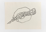 Cecilia Vicuña. Palabrarma: la palabra es el arma (Wordweapon: The Word Is the Weapon) from the series AMAzone Palabrarmas. 1978. Ink and pencil on paper. Latin American and Caribbean Fund, Modern Women’s Fund, gift of Agnes Gund, Amalia Amoedo, María Luisa Ferré Rangel (in honor of Cyril Meduña), and Juan Yarur Torres (in honor of Amalia Amoedo)