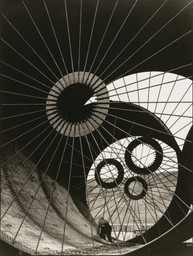 Margaret Bourke-White. Wind Tunnel Construction, Fort Peck Dam, Montana. 1936. Gelatin silver print, 13 × 10&#34; (33.0 × 25.4 cm). Gift of the artist. © 2022 Estate of Margaret Bourke-White / Licensed by VAGA at Artists Rights Society (ARS), NY