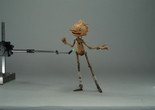 Mackinnon &amp; Saunders. Pinocchio production puppets with rigging. 2019–20. 3D-printed resin, 3D-printed steel, steel, silicone, fabric, and paint, 4 × 3 × 9.5&#34; (10.2 × 7.6 × 24.1 cm). From Guillermo del Toro’s Pinocchio, 2022. Image courtesy Netflix