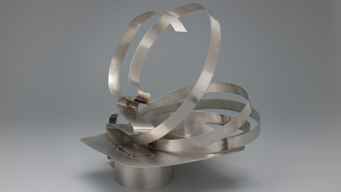 Feliza Bursztyn. Untitled (from the series The Hysterics). c. 1967. Stainless steel and motor, 17 11/16 x 15 3/4 x 19 11/16&#34; (45 x 40 x 50 cm). Gift of Patricia Phelps de Cisneros through the Latin American and Caribbean Fund in honor of Carolina Rodríguez-Cisneros