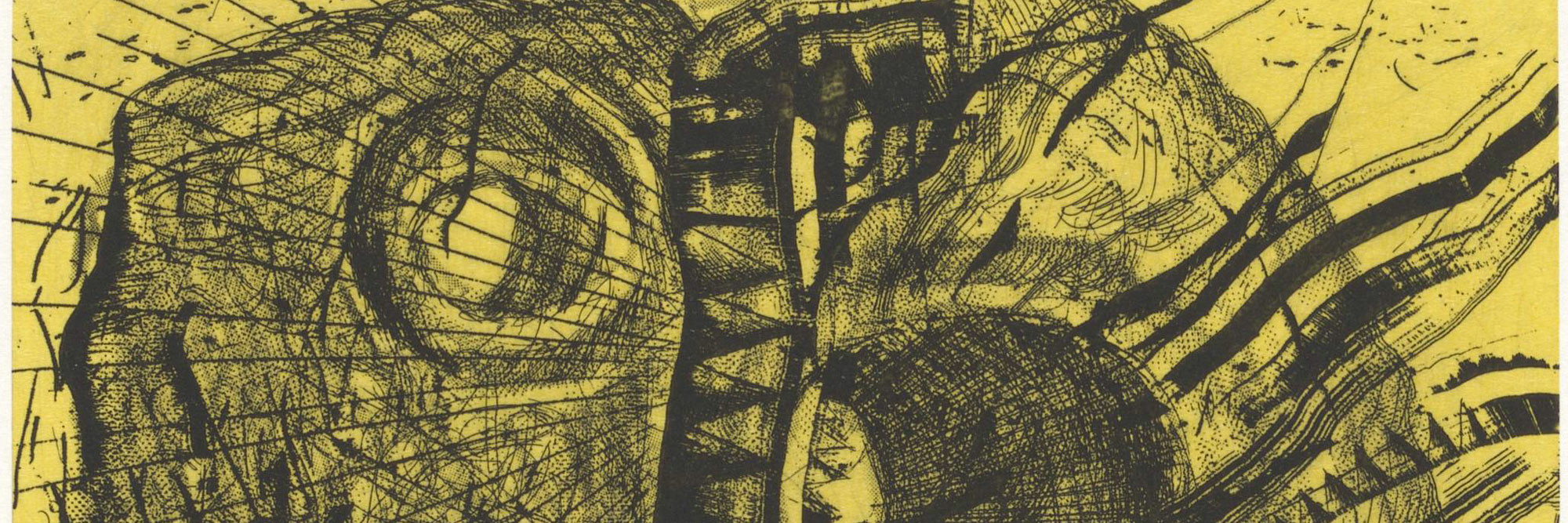 Charline von Heyl. Untitled from Black Sun: The Brief Transit and Violent Eclipse of Harry Crosby. 2013. One from a portfolio of eight etchings with drypoint, roulette, aquatint, and chine collé; plate: 7 13/16 × 6 7/8&#34; (19.9 × 17.4 cm); sheet: 16 15/16 × 15&#34; (43 × 38.1 cm). Publisher: Edition Jacob Samuel, Santa Monica. Printer: Edition Jacob Samuel, Santa Monica. Edition: 10. The Museum of Modern Art, New York. Acquired through the generosity of John Baldessari, Catie and Donald Marron, and Mary M. and Sash A. Spencer. © 2022 Charline von Heyl