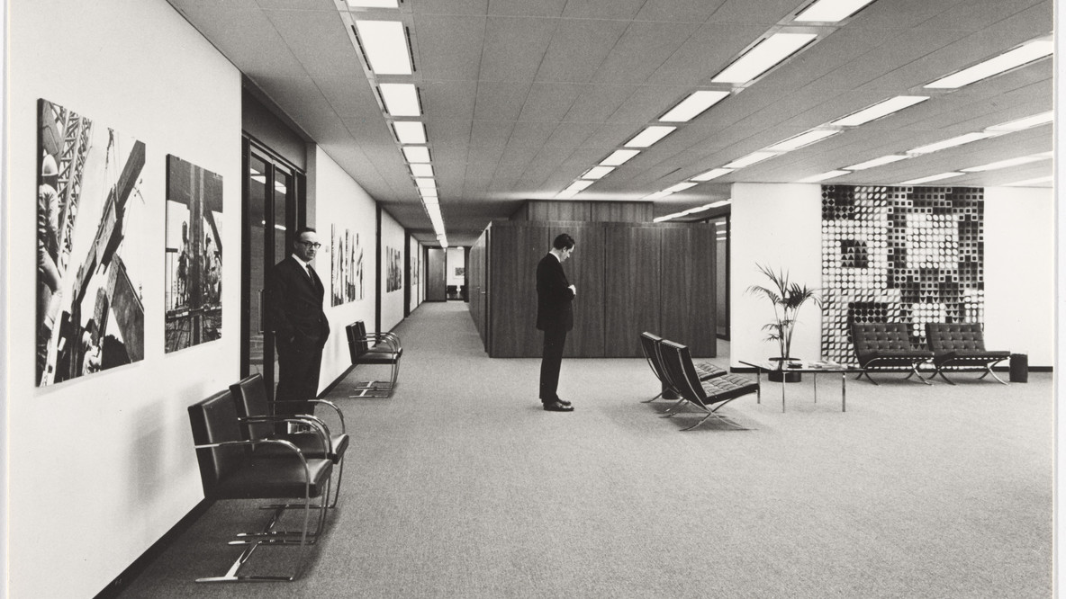 Ludwig Mies van der Rohe. Vereinigte Glaswerke project, Aachen, Germany. 1969. Photograph. Mies van der Rohe Archive, gift of the architect