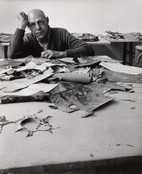 Arnold Newman. Jean Dubuffet in His Studio. 1956. Gelatin silver print, 9 1/2 x 7 3/4&#34; (24.1 x 19.7 cm). Gift of the photographer