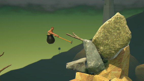 A screen grab from Bennett Foddy’s Getting Over It with Bennett Foddy (2017)