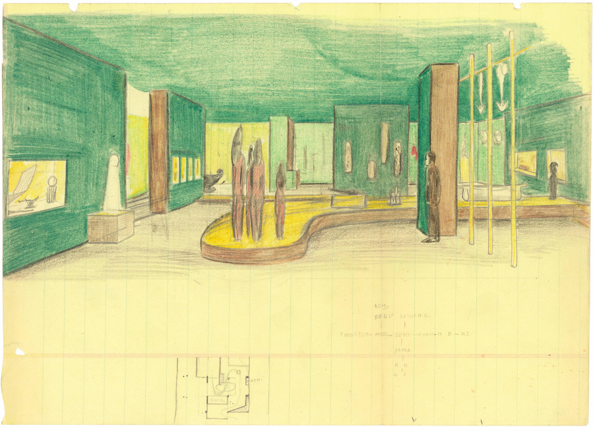 Installation vista of the exhibition Arts of the South Seas, 1948