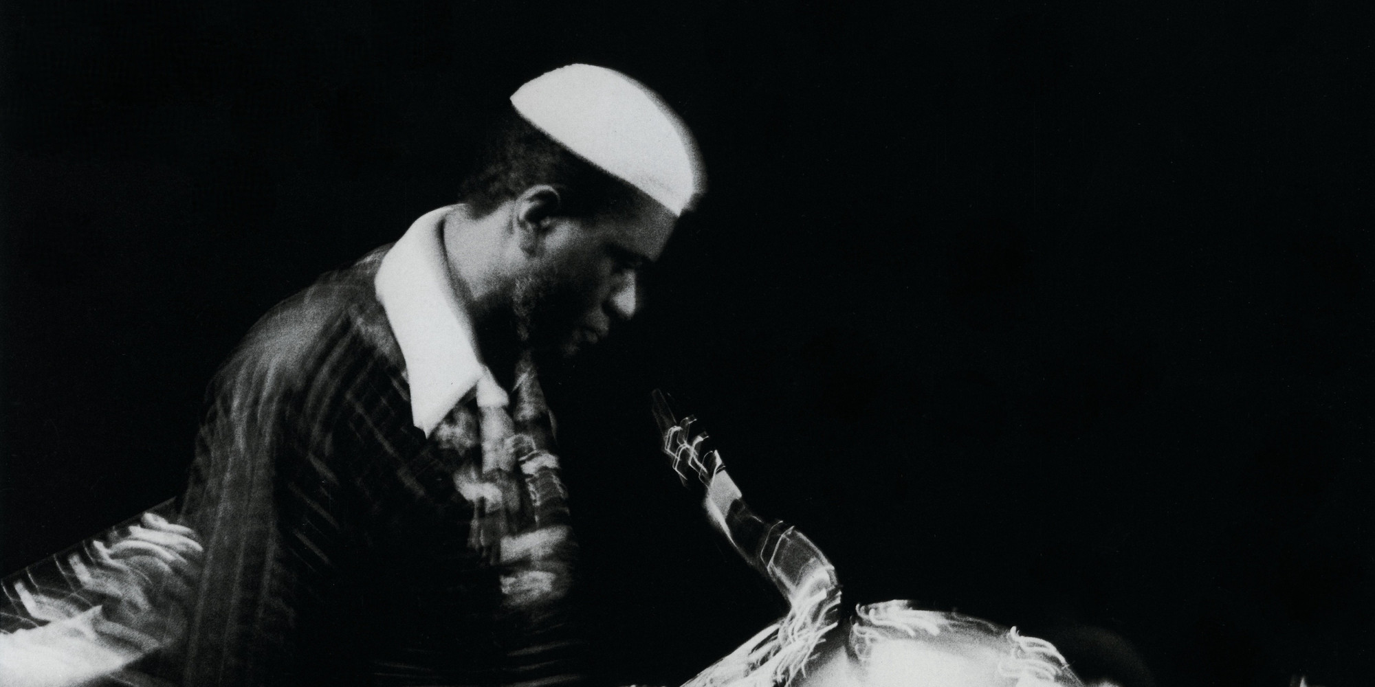 Ming Smith. Pharaoh Sanders at the Bottom Line. 1977. Courtesy the artist. © Ming Smith