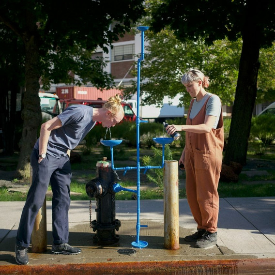 Agency—Agency and Chris Woebken Studio. Early prototype for a multispecies water fountain, 2018