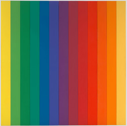 Ellsworth Kelly. Spectrum IV. 1967. Oil on canvas, 13 panels, 9&#39; 9&#34; × 9&#39; 9&#34; (297.2 × 297.2 cm). The Museum of Modern Art, New York. Mrs. John Hay Whitney Bequest and The Sidney and Harriet Janis Collection (both by exchange), and gift of Irving Blum. © 2023 Ellsworth Kelly