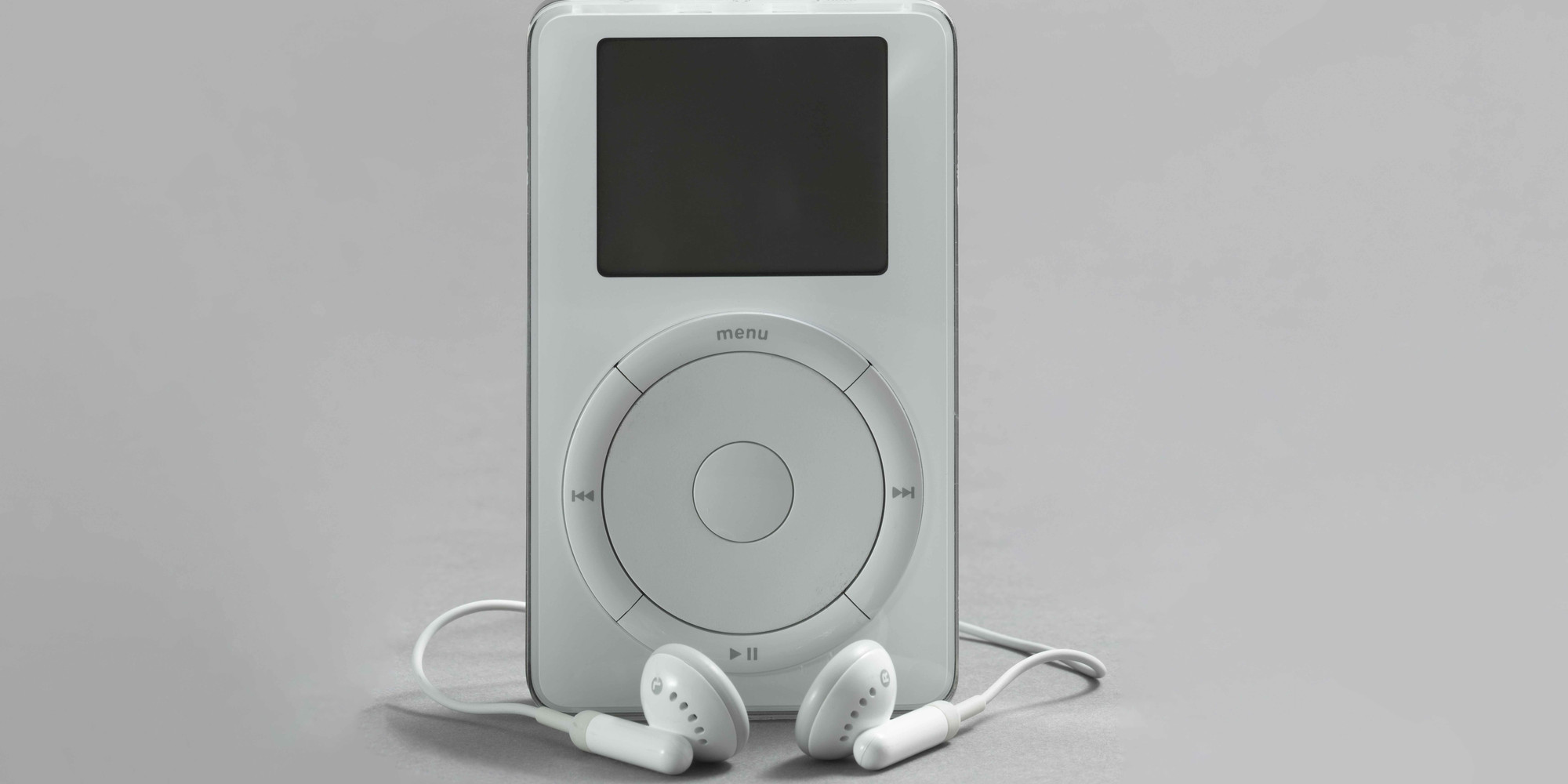 Jonathan Ive, Apple Industrial Design Group. iPod. 2001. Polycarbonate plastic and stainless steel, 4 × 2 1/2 × 7/8&#34; (10.2 × 6.4 × 2.2 cm). Manufactured by Apple, Inc. The Museum of Modern Art, New York. Gift of the manufacturer