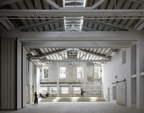 CO Adaptive. Timber Adaptive Reuse Theatre. 2017–21. View of the double-height assembly space at the Mercury Store