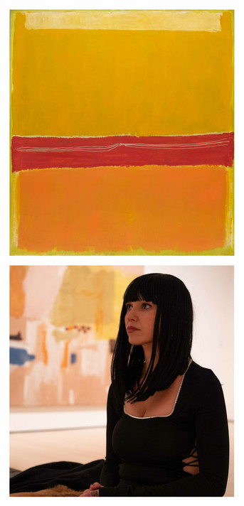 From top: Mark Rothko. No. 5/No. 22. 1950 (dated on reverse 1949); Laura Lee at MoMA, January 17, 2023