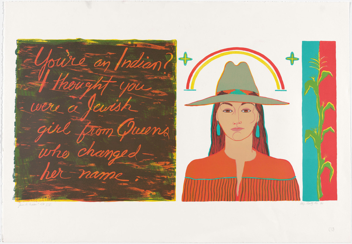 Kay WalkingStick. You’re an Indian? 1995. Lithograph