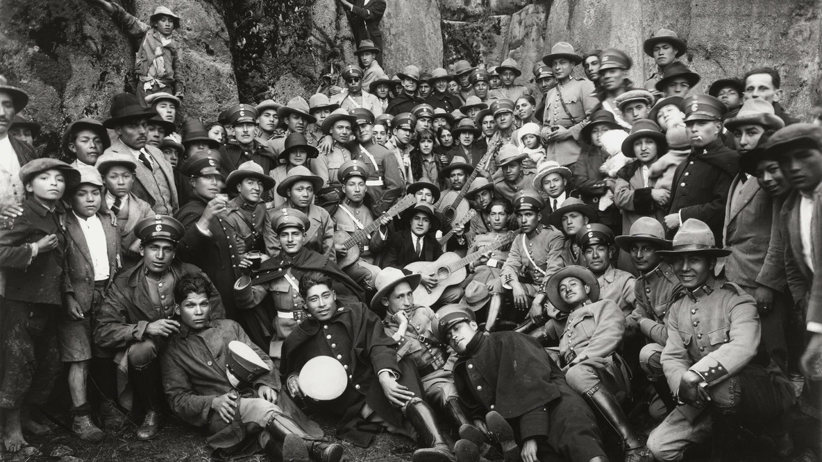 Martín Chambi. Fiesta of the Guardia Civil, Sacsayhuaman, Cuzco. 1930. Gelatin silver print, printed 1978, 13 7/16 x 17 1/2&#34; (34.1 x 44.5 cm). Gift Edward Ranney in memory of Julia and Víctor Chambi
