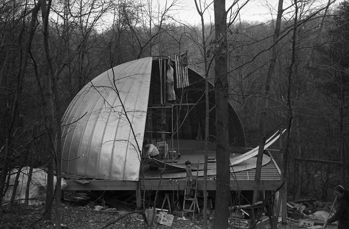 Movie-Drome under construction, Stony Point, New York 1964