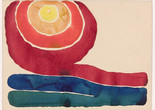 Georgia O’Keeffe. Evening Star No.III, 1917. Watercolor on paper mounted on board. 8 7/8 x 11 7/8″ (22.7 x 30.4 cm). The Museum of Modern Art, New York. Mr. and Mrs. Donald B. Straus Fund, 1958. © 2023 Georgia O’Keeffe Museum / Artists Rights Society (ARS), New York