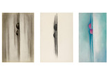 From left: Georgia O’Keeffe. No. 17 - Special. 1919. Charcoal on paper. Georgia O’Keeffe Museum, Santa Fe. Gift of The Burnett Foundation and The Georgia O’Keeffe Foundation; Special No. 39. 1919. Charcoal on paper. The Museum of Modern Art, New York. Gift of The Georgia O’Keeffe Foundation; Green Lines and Pink. 1919. Oil on canvas. Georgia O’Keeffe Museum, Santa Fe. Gift of The Burnett Foundation and The Georgia O’Keeffe Foundation. All works © 2023 Georgia O’Keeffe Museum/Artists Rights Society (ARS), New York