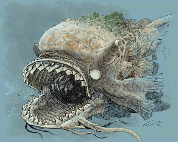Boceto temprano de Dogfish por Guy Davis