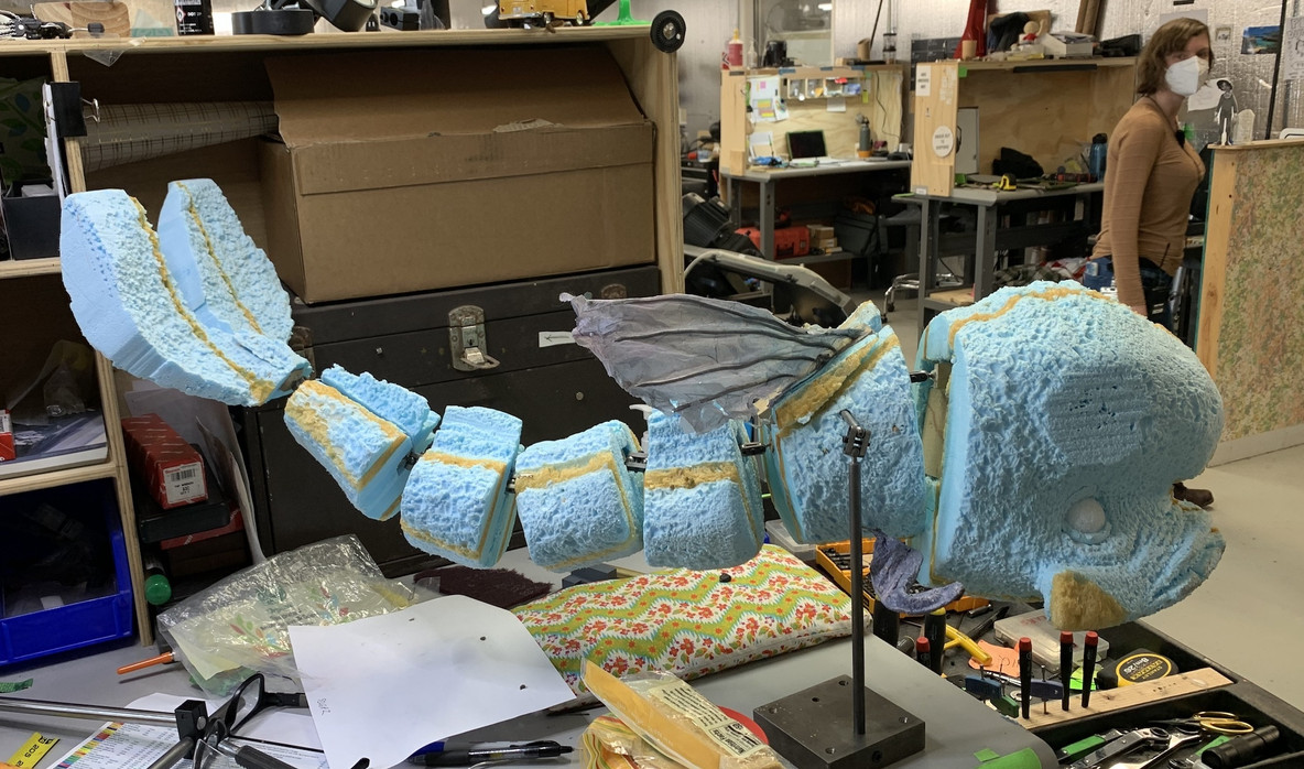 Maqueta de Dogfish hecha con gomaespuma