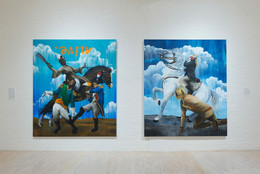 View of exhibition Umar Rashid: Ancien Regime 4, 5 ,6 on view at MoMA PS1 from September 22, 2022 to March 13, 2023. Image courtesy MoMA PS1. Photo: Steven Paneccasio.