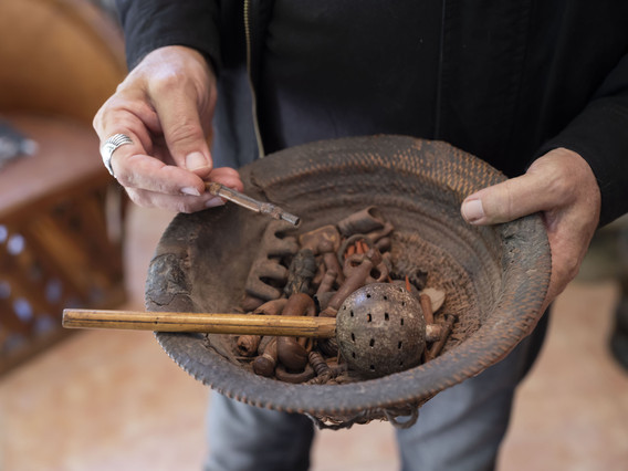 A Chokwe Yakisekula, or divination basket, from Congo