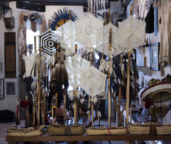 Set of Cora votive arrows intended to call rain, from Nayarit, Mexico
