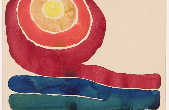 Georgia O’Keeffe. Evening Star No. III. 1917. Watercolor on paper on board: 8 7/8 x 11 7/8&#34; (22.7 x 30.4 cm). The Museum of Modern Art, New York. Mr. and Mrs. Donald B. Straus Fund