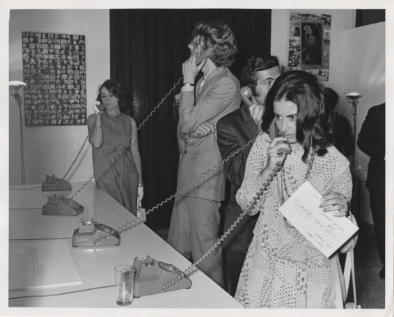 Installation view of John Giorno’s Dial-A-Poem in the exhibition Information, The Museum of Modern Art, New York, July 2–September 20, 1970