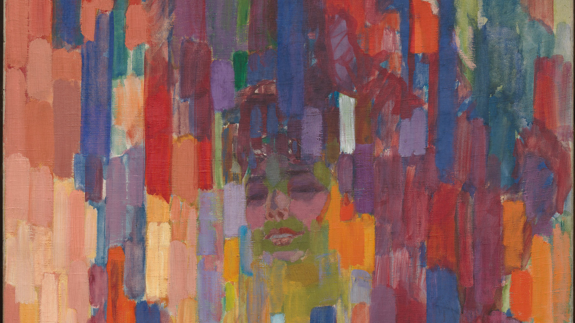 František Kupka. Mme Kupka among Verticals. 1910–11. Oil on canvas, 53 3/8 × 33 5/8&#34; (135.5 × 85.3 cm). Hillman Periodicals Fund. © 2023 Artists Rights Society (ARS), New York/ADAGP, Paris