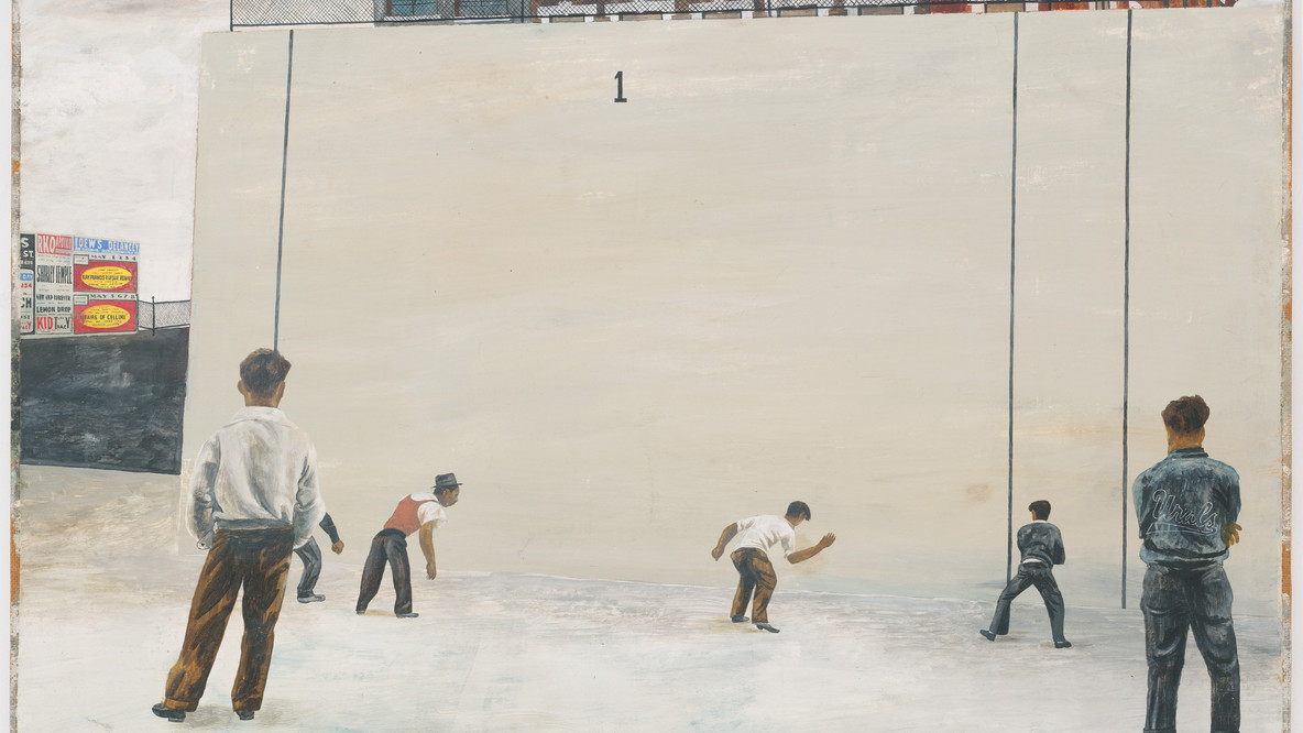 Ben Shahn. Handball. 1939. Gouache on paper on board, 22 3/4 x 31 1/4&#34; (57.8 x 79.4 cm). Abby Aldrich Rockefeller Fund