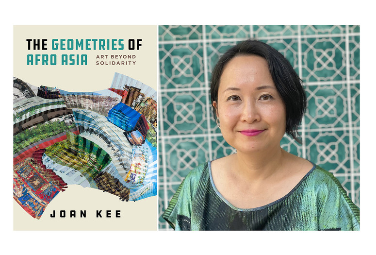 From left: Cover of Joan Kee’s The Geometries of Afro Asia: Art Beyond Solidarity (2023); Joan Kee. Photo: Eng-Beng Lim