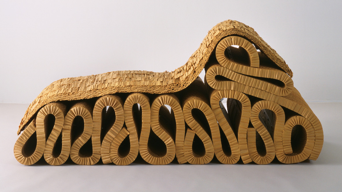 Frank O. Gehry. Bubbles Chaise Longue. 1987. Corrugated cardboard with fire-retardant coating, 27 3/4 x 29 x 76 3/8&#34; (70.5 x 73.7 x 194 cm). Kenneth Walker Fund