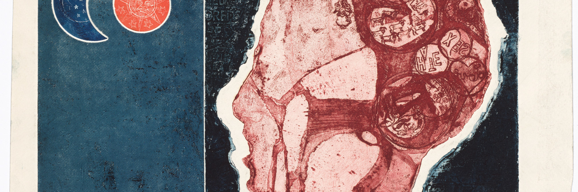 Betye Saar. Phrenology Man Digs Sol y Luna. 1966