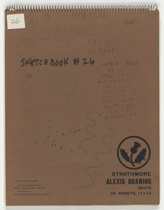 Cover of Ellsworth Kelly’s Sketchbook #26, New York City, 1954–56