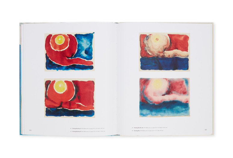 A spread from the Georgia O’Keeffe: To See Takes Time exhibition catalogue, 2023