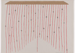 Image Credit: Sheroanawe Hakihiiwe. Stinging Vine (Shihitima thothope). 2020. Acrylic on colored paper. The Museum of Modern Art, New York. Gift of Adriana Cisneros de Griffin in honor of Patricia Phelps de Cisneros through the Latin American and Caribbean Fund Image Description: A horizontally-oriented painting on light gray paper. A curtain of thin red lines stream down the page, anchored at the top from a tan painted rectangle. Black line-drawn stars are scattered on top of the red lines, and a center red line features 5 small black dots spaced along it to the bottom of the page.