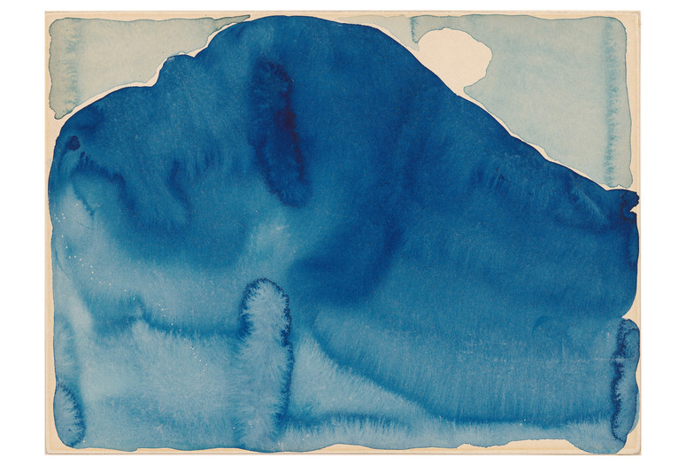 Georgia O’Keeffe. Blue Hill No. II. 1916. Watercolor on paper. Georgia O’Keeffe Museum, Santa Fe. Gift of Dr. and Mrs. B. Chewning. © 2023 Georgia O’Keeffe Museum/Artists Rights Society (ARS), New York