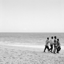 Akinbode Akinbiyi. Bar Beach, Victoria Island, Lagos from the series Sea Never Dry. 1999. Gelatin silver print, sheet: 39 3/8 × 39 3/8" (100 × 100 cm). Courtesy of the artist. © Akinbode Akinbiyi