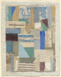 Anne Ryan. Number 79. 1951. Cut-and-pasted colored and printed paper and cloth on colored paper. The Museum of Modern Art, New York. Gift of Elizabeth McFadden. © Estate of Anne Ryan, courtesy Washburn Gallery, New York Image description: A rectangle filled with layers of gauzy and woven fabric in solid colors and stripes. Shades of light green, blue, cream, and tan. Textured paper and newspaper torn and cut into rectangles and triangles. Mounted on off-white textured paper