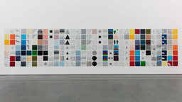 Jennifer Bartlett. Rhapsody (detail). 1975–76. Enamel on steel, 987 plates, each plate 12 × 12&#34; (30.4 × 30.4 cm); overall approximately 7&#39; 6&#34; × 153&#39; (228.6 × 4663.4 cm). The Museum of Modern Art, New York. Gift of Edward R. Broida. © 2023 Jennifer Bartlett. Photograph: John Wronn